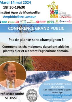 Affiche conférence Marc-André Selosse - Journées francophones des Mychorhizes